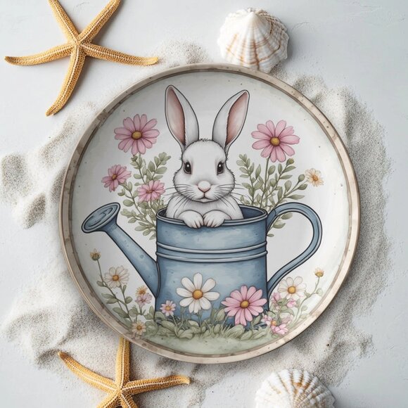 Bunny Dinner Plate – Durable Polymer Spring Tableware (10-inch) - Picture 9 of 10
